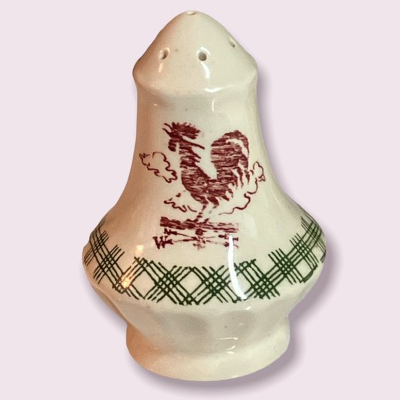Vintage Vernon Kilns Rustic Farm Roosters Salt-Pepper Shakers-Fruit or Egg Cup - Picture 7 of 12